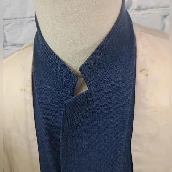 Vintage 80s 90s Stafford Men's Blazer Sport Coat Tailored in USA Blue 43R  42R - Picture 11 of 16